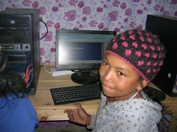 Computer room at Manasrowar Girl's Hostel